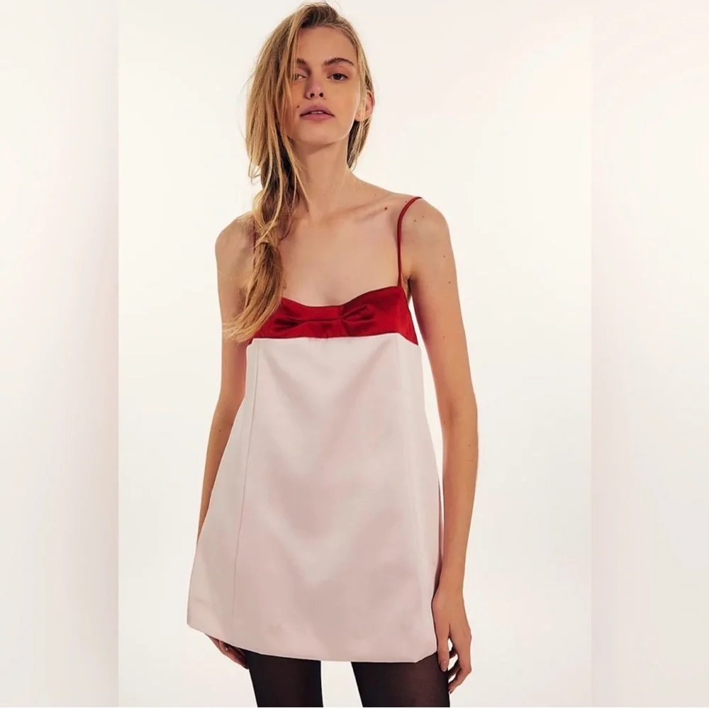 Free People | Pink Babydoll Verano Mini Dress in Sweet Combo ~ Brand New Medium